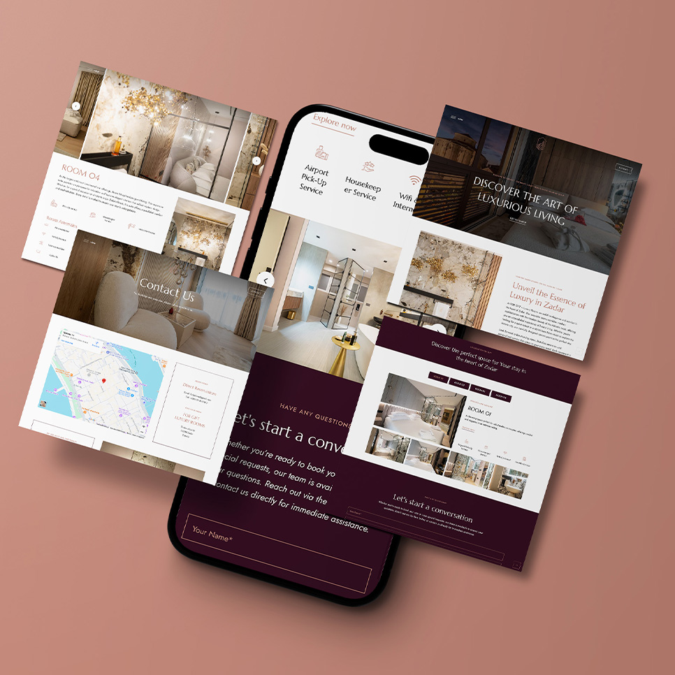 Luxuriöse Apartment-Webseite in Kroatien – Webdesign von aria studios