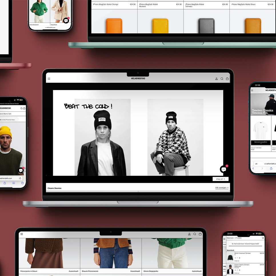 Modernes Webdesign für einen Mode-Online-Shop von aria studios