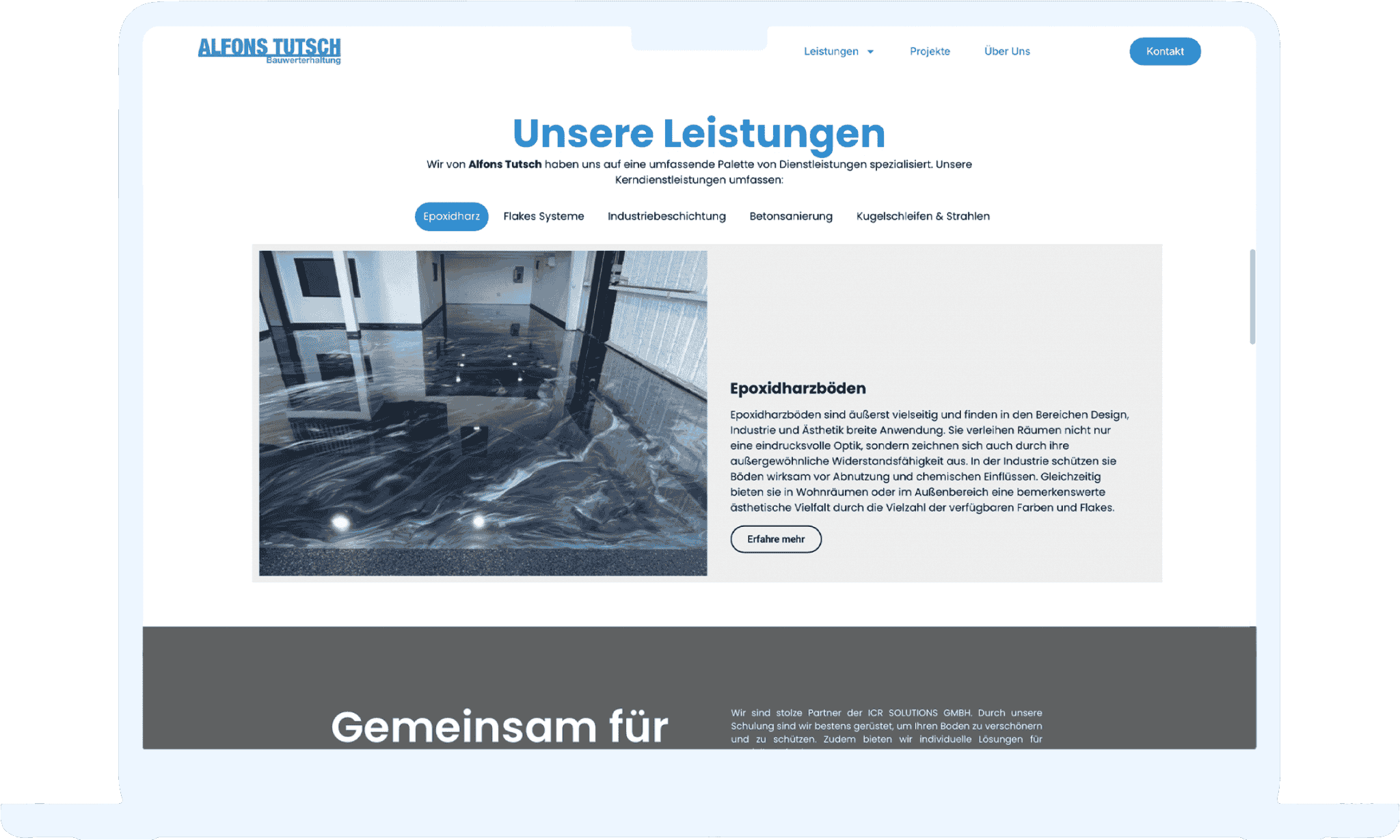 Webseite, tutsch, laptop